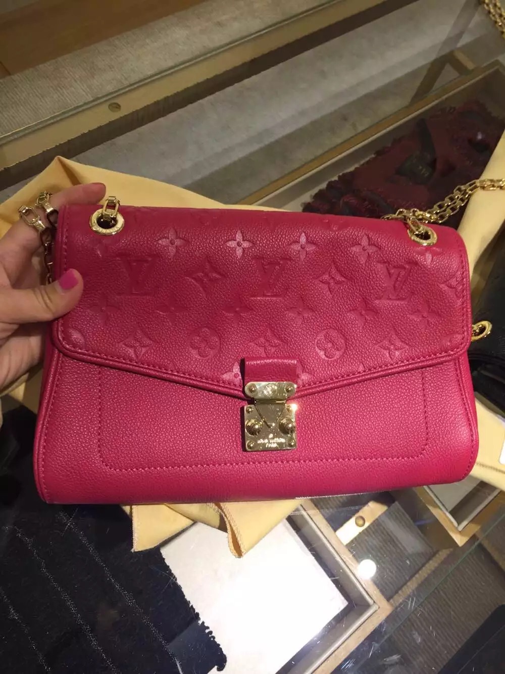 Real Louis Vuitton Saint Germain MM Bag M48953 Dahlia